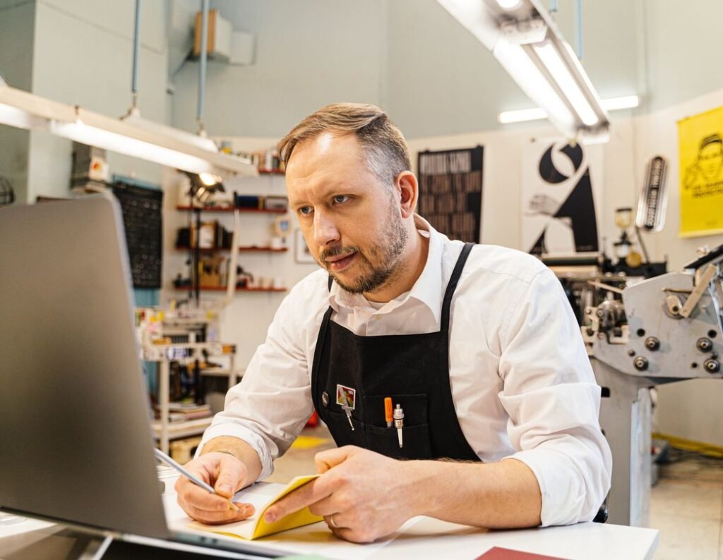 Local business owner managing a Google Business Profile