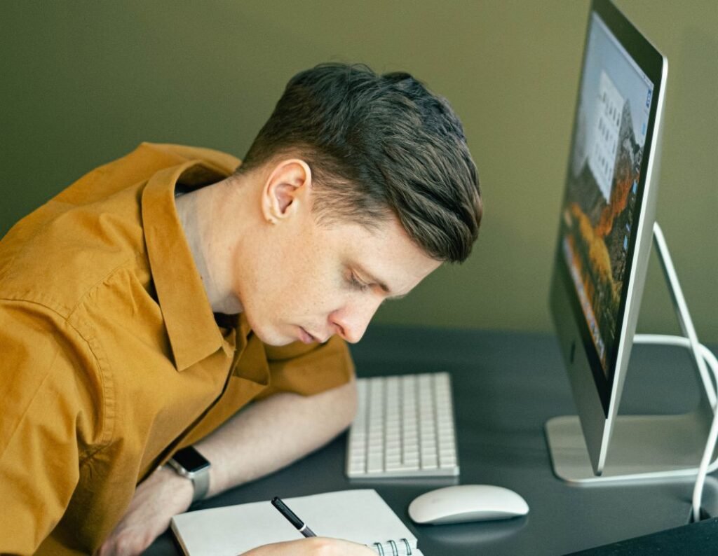 Graphic designer at work